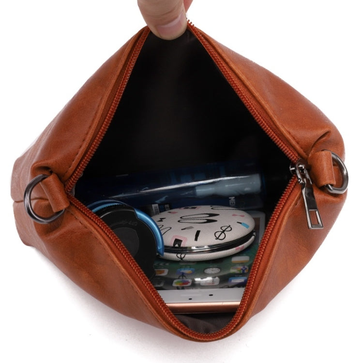 4 in 1 Crazy Horse Texture PU Leather Shoulder Bag Ladies Handbag Messenger Bag with Tassel