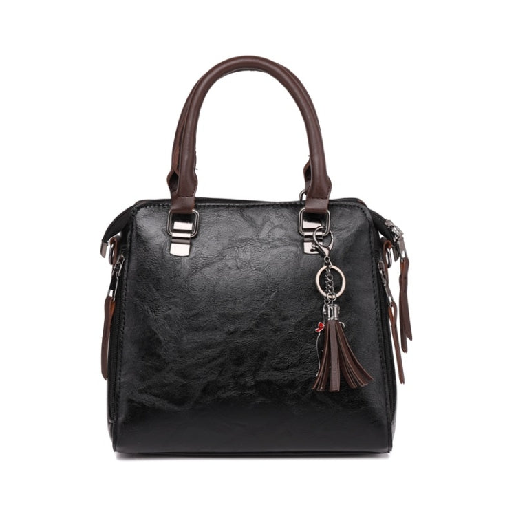 4 in 1 Crazy Horse Texture PU Leather Shoulder Bag Ladies Handbag Messenger Bag with Tassel