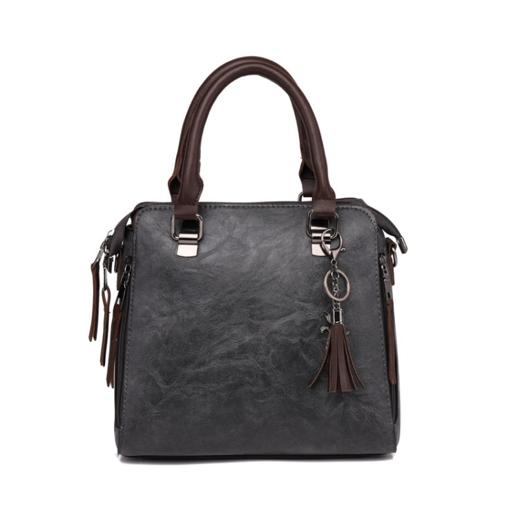 4 in 1 Crazy Horse Texture PU Leather Shoulder Bag Ladies Handbag Messenger Bag with Tassel
