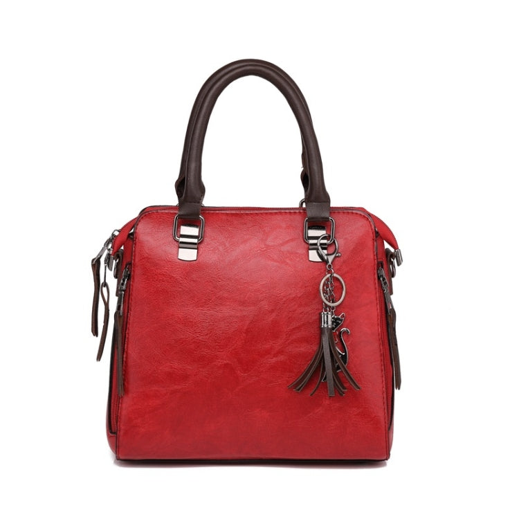 4 in 1 Crazy Horse Texture PU Leather Shoulder Bag Ladies Handbag Messenger Bag with Tassel