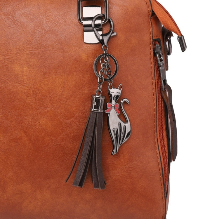 4 in 1 Crazy Horse Texture PU Leather Shoulder Bag Ladies Handbag Messenger Bag with Tassel