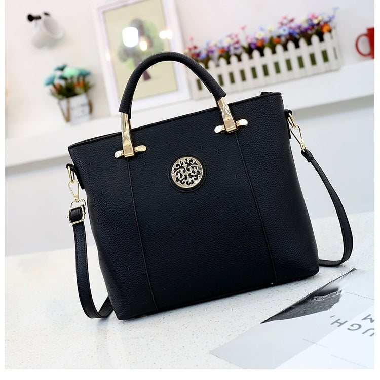 2 in 1 Casual PU Leather Shoulder Bag Ladies Handbag Messenger Bag