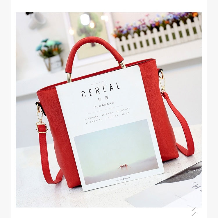 2 in 1 Casual PU Leather Shoulder Bag Ladies Handbag Messenger Bag