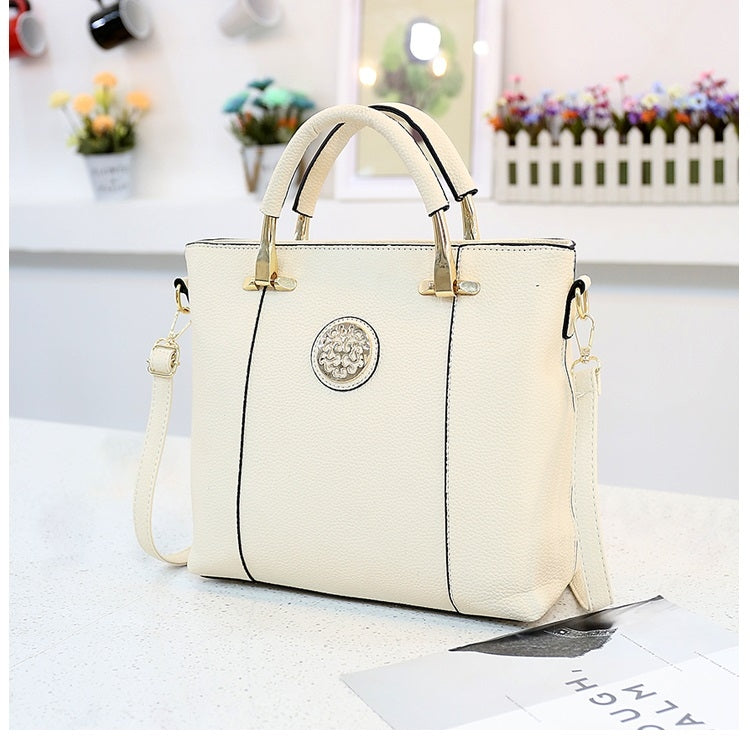 2 in 1 Casual PU Leather Shoulder Bag Ladies Handbag Messenger Bag