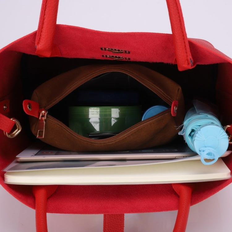 3 in 1 Casual PU Shoulder Bag Ladies Handbag Messenger Bag (Black)