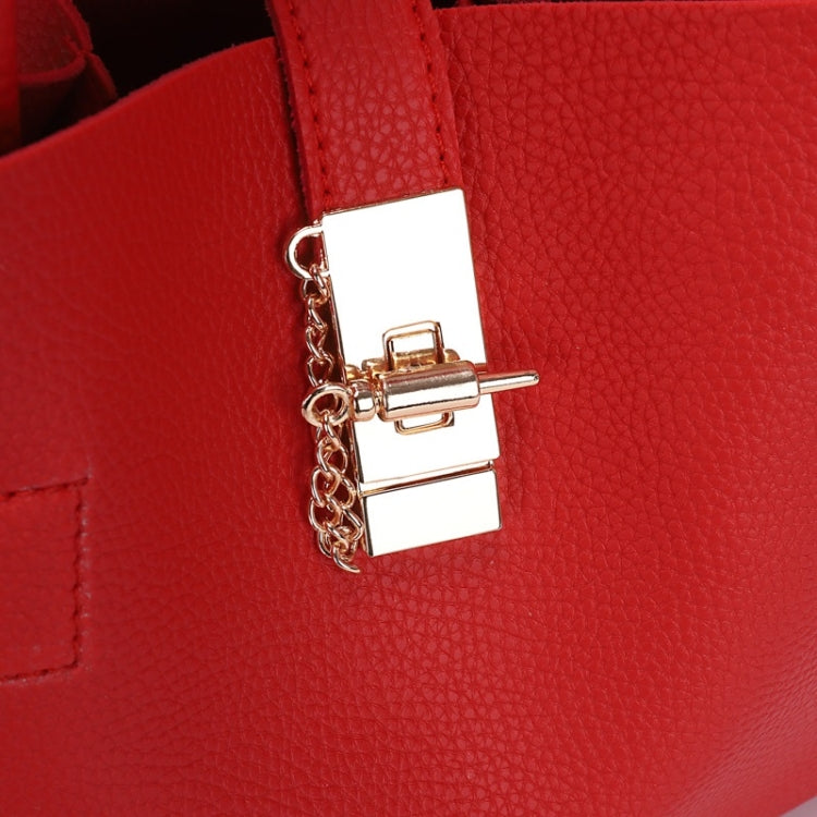 3 in 1 Casual PU Shoulder Bag Ladies Handbag Messenger Bag (Black)