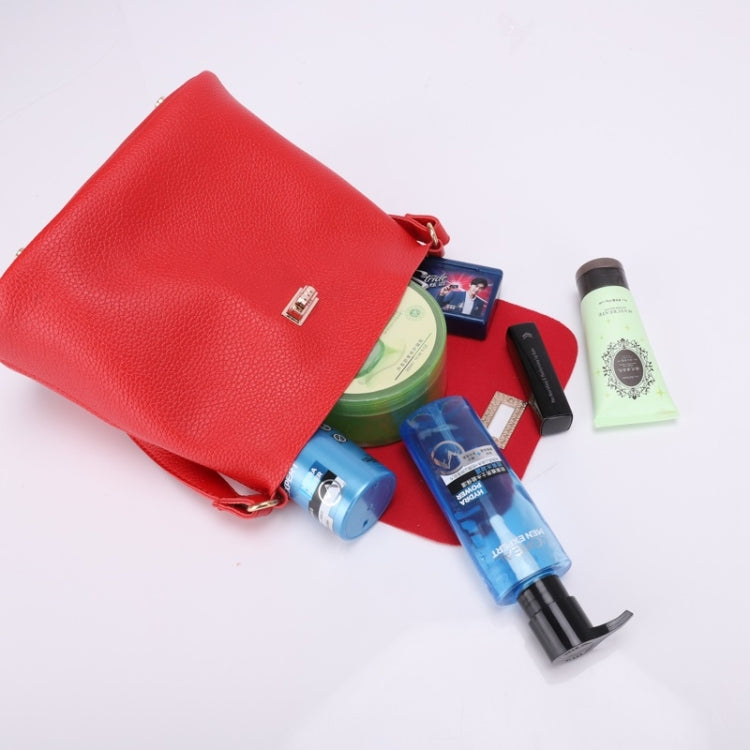 3 in 1 Casual PU Shoulder Bag Ladies Handbag Messenger Bag (Black)