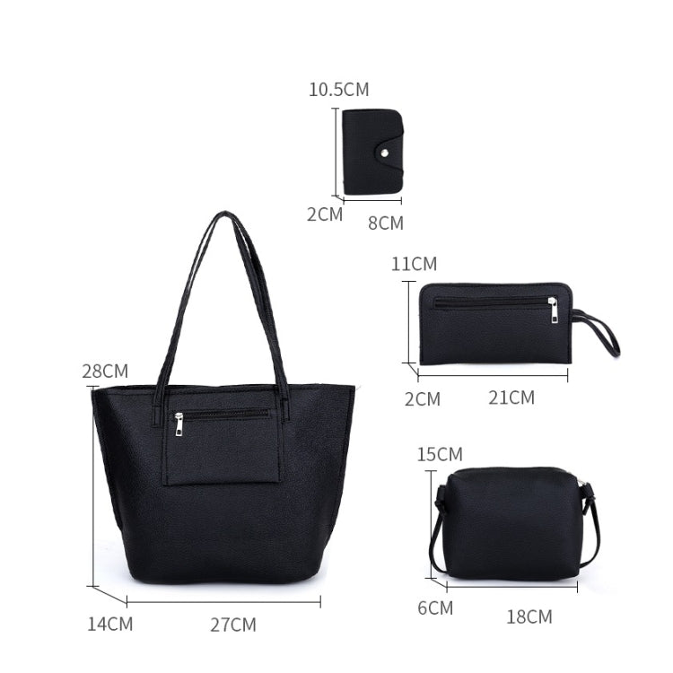 4 in 1 Casual PU Shoulder Bag Ladies Handbag Messenger Bag