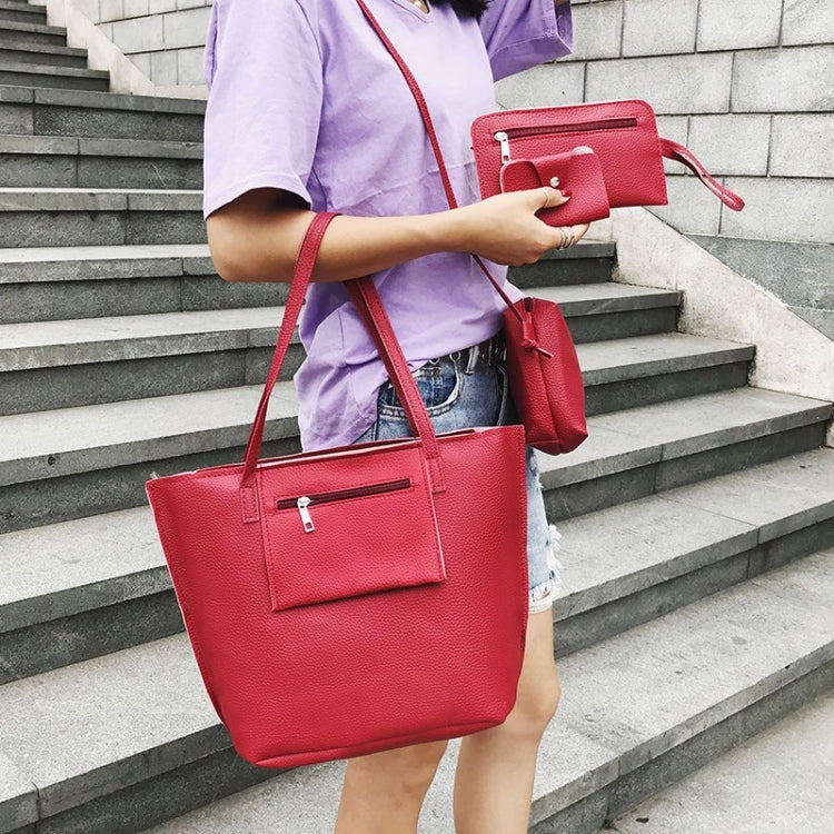 4 in 1 Casual PU Shoulder Bag Ladies Handbag Messenger Bag