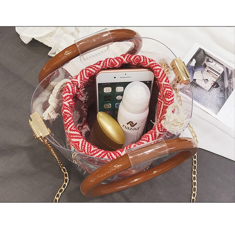 Transparent Plastics Single Shoulder Bag Messenger Bag Chain Bag Ladies Handbag