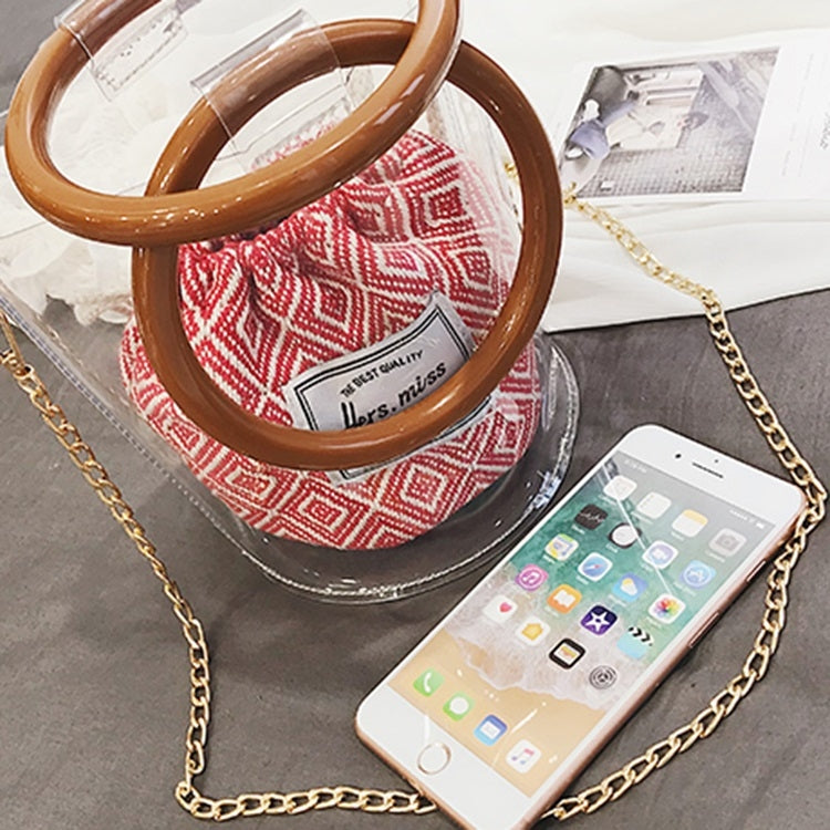 Transparent Plastics Single Shoulder Bag Messenger Bag Chain Bag Ladies Handbag