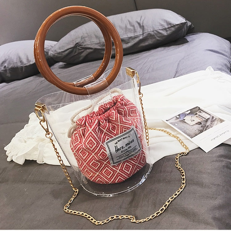 Transparent Plastics Single Shoulder Bag Messenger Bag Chain Bag Ladies Handbag