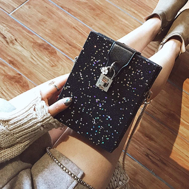 Lock Buckle Glitter Box Small Square Bag PU Single Shoulder Bag Ladies Handbag Messenger Bag