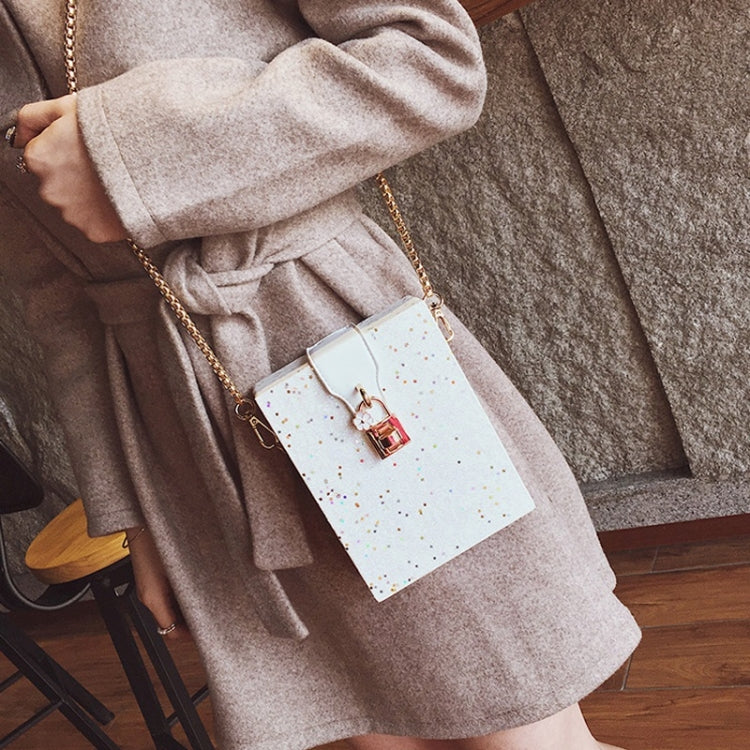 Lock Buckle Glitter Box Small Square Bag PU Single Shoulder Bag Ladies Handbag Messenger Bag