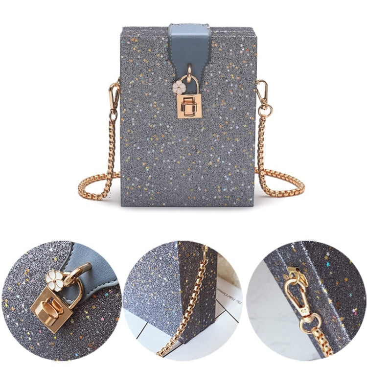 Lock Buckle Glitter Box Small Square Bag PU Single Shoulder Bag Ladies Handbag Messenger Bag