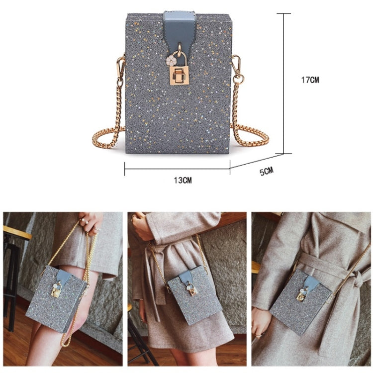 Lock Buckle Glitter Box Small Square Bag PU Single Shoulder Bag Ladies Handbag Messenger Bag