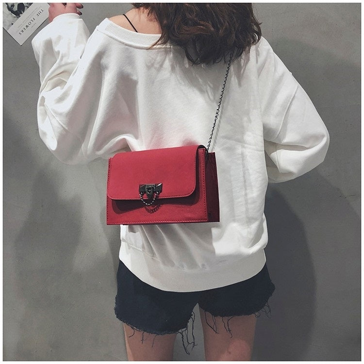 Matte PU Shoulder Bag Small Square Bag Ladies Handbag Messenger Bag