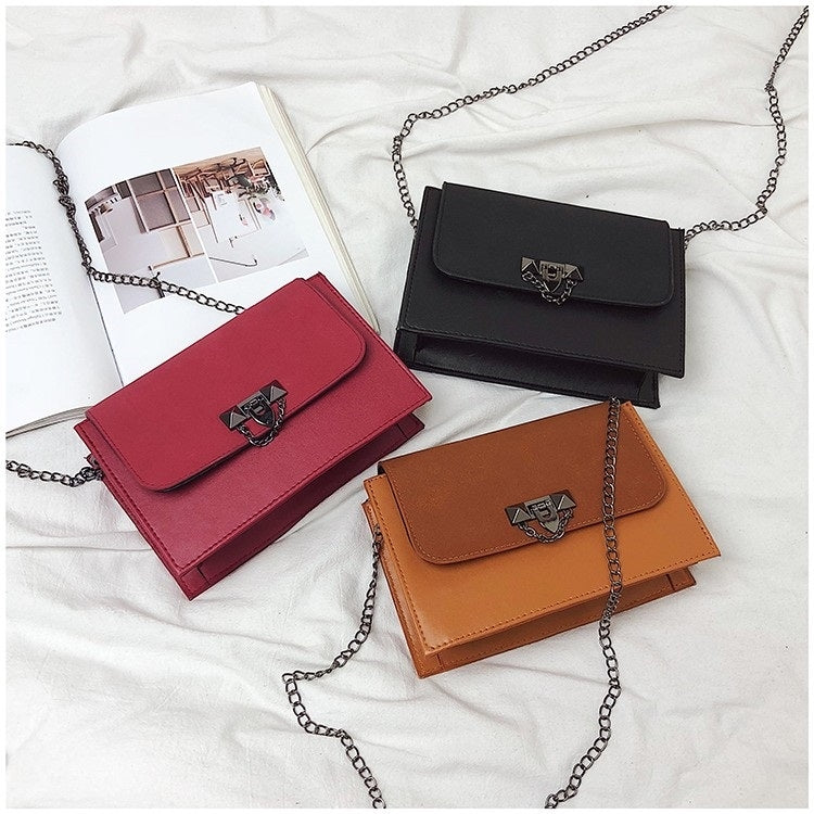 Matte PU Shoulder Bag Small Square Bag Ladies Handbag Messenger Bag