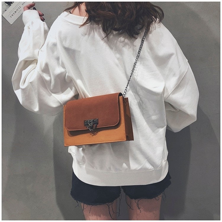 Matte PU Shoulder Bag Small Square Bag Ladies Handbag Messenger Bag