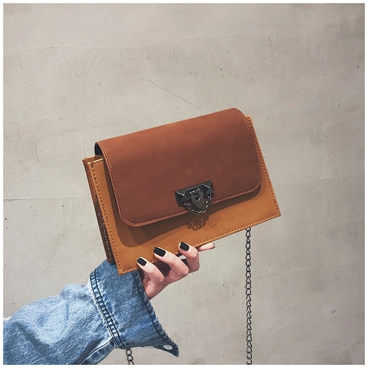 Matte PU Shoulder Bag Small Square Bag Ladies Handbag Messenger Bag