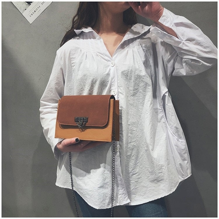 Matte PU Shoulder Bag Small Square Bag Ladies Handbag Messenger Bag