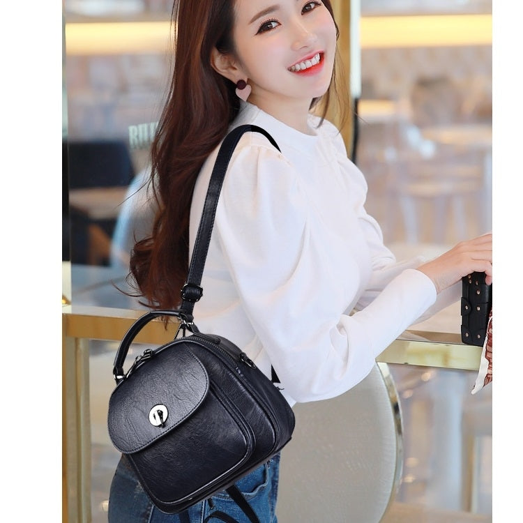 Fashion PU Double Shoulders Bag Messenger Bag Ladies Backpack Handbag