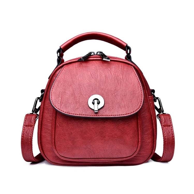 Fashion PU Double Shoulders Bag Messenger Bag Ladies Backpack Handbag