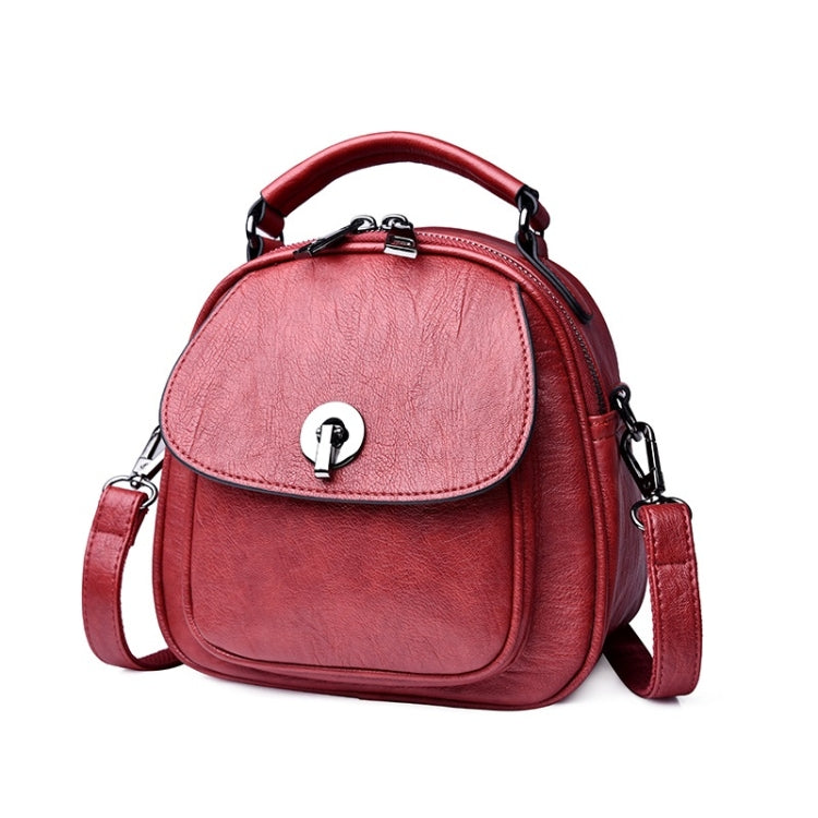 Fashion PU Double Shoulders Bag Messenger Bag Ladies Backpack Handbag