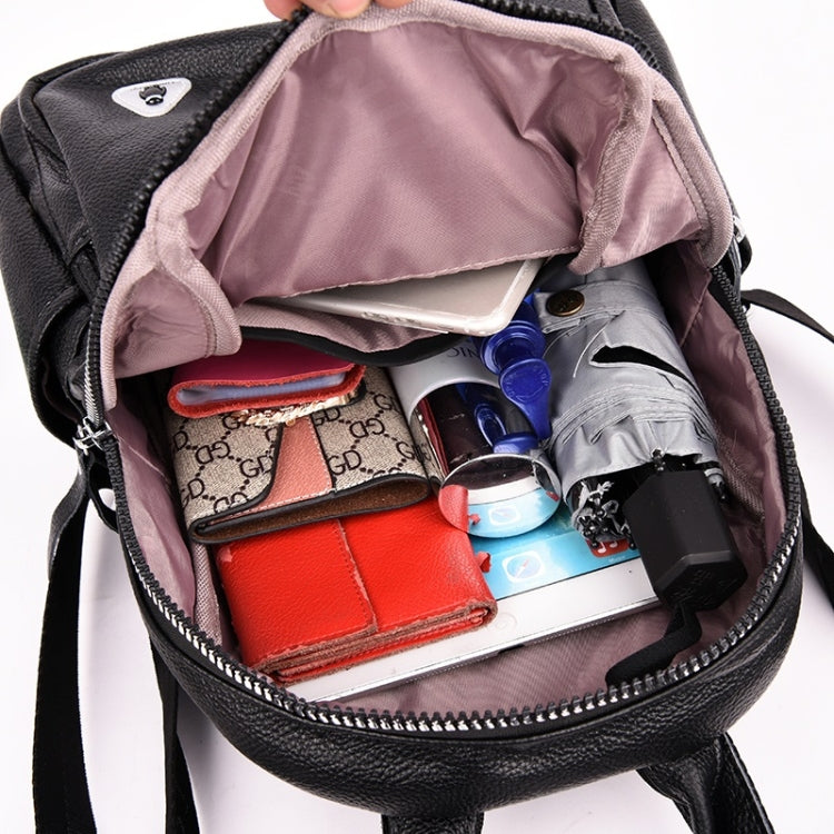 Fashion PU Double Shoulder Bag Messenger Bag Ladies Handbag (Black)