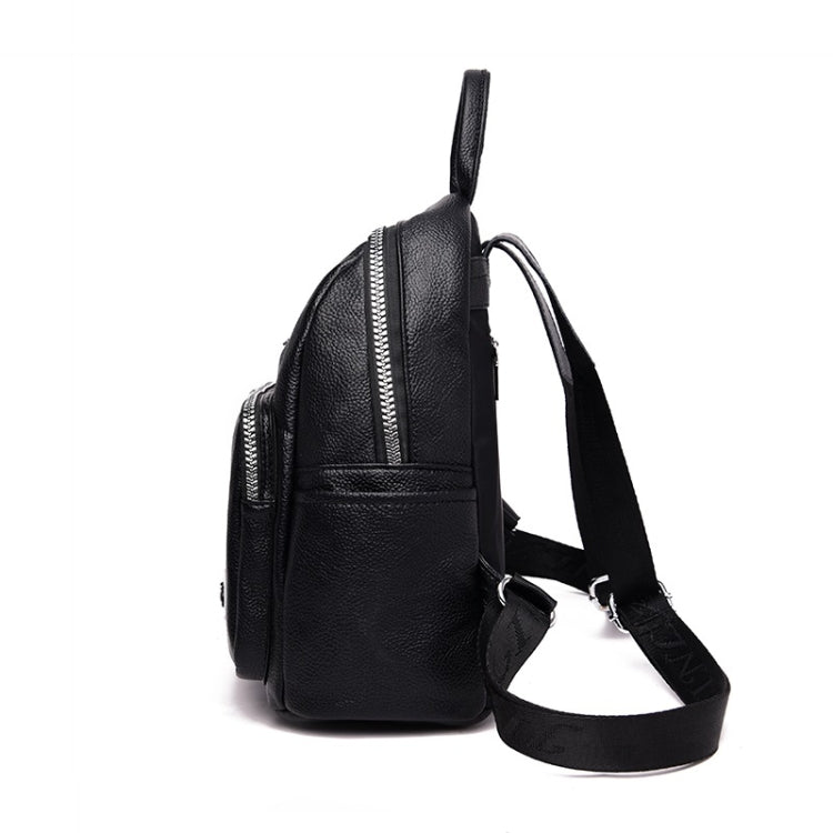 Fashion PU Double Shoulder Bag Messenger Bag Ladies Handbag (Black)