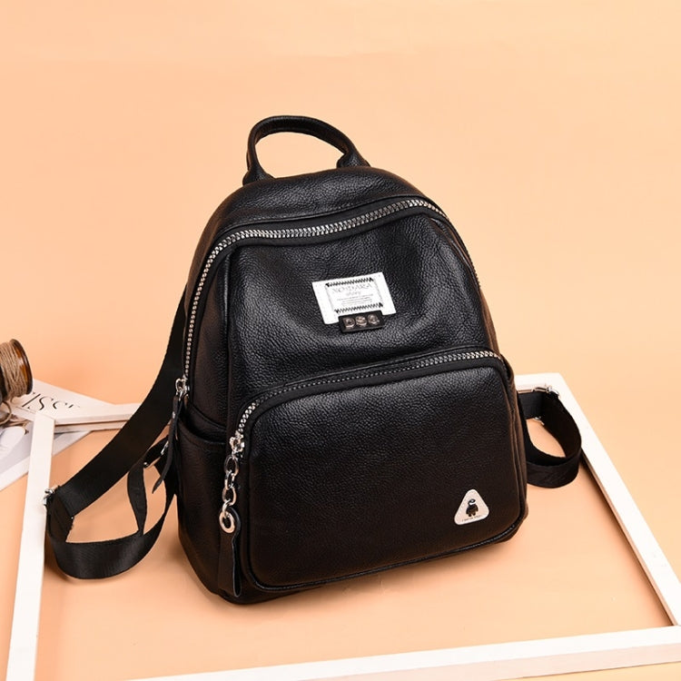 Fashion PU Double Shoulder Bag Messenger Bag Ladies Handbag (Black)