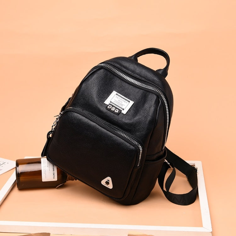 Fashion PU Double Shoulder Bag Messenger Bag Ladies Handbag (Black)