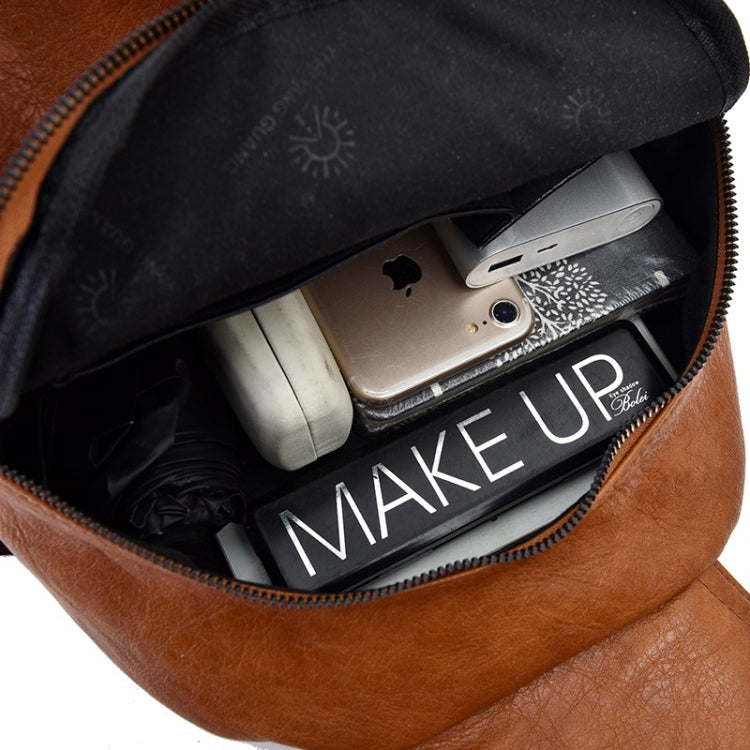 Fashion PU Double Shoulders Bag Ladies Backpack Handbag (Brown)