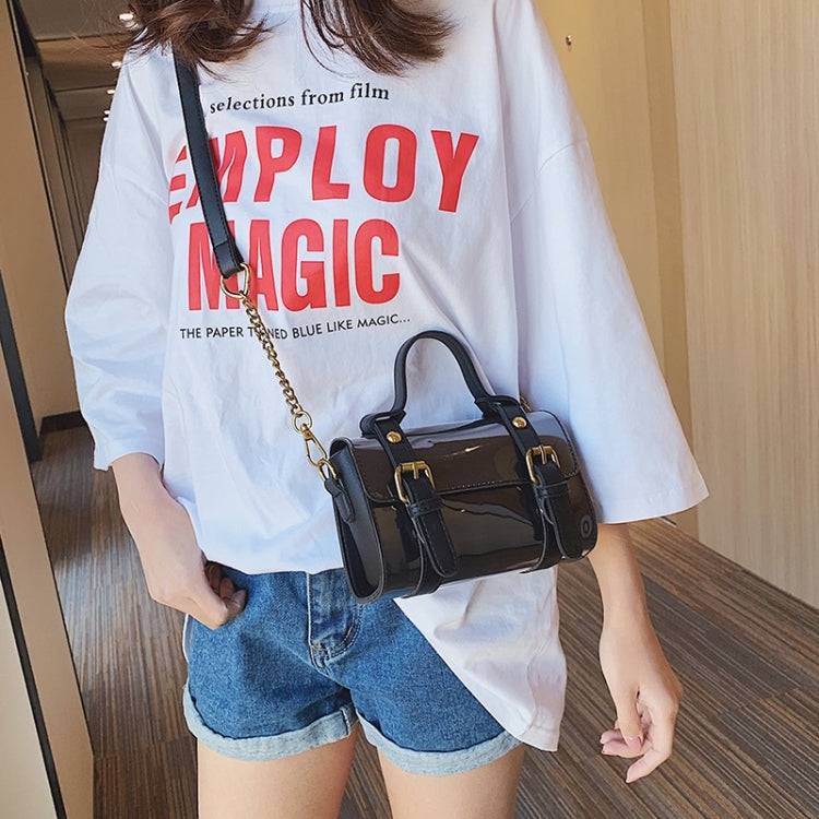 Solid Color Jelly PU Shoulder Bag Small Square Bag Ladies Handbag Messenger Bag