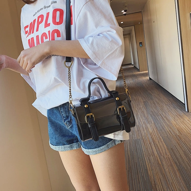 Solid Color Jelly PU Shoulder Bag Small Square Bag Ladies Handbag Messenger Bag