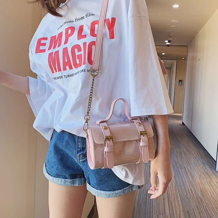 Solid Color Jelly PU Shoulder Bag Small Square Bag Ladies Handbag Messenger Bag