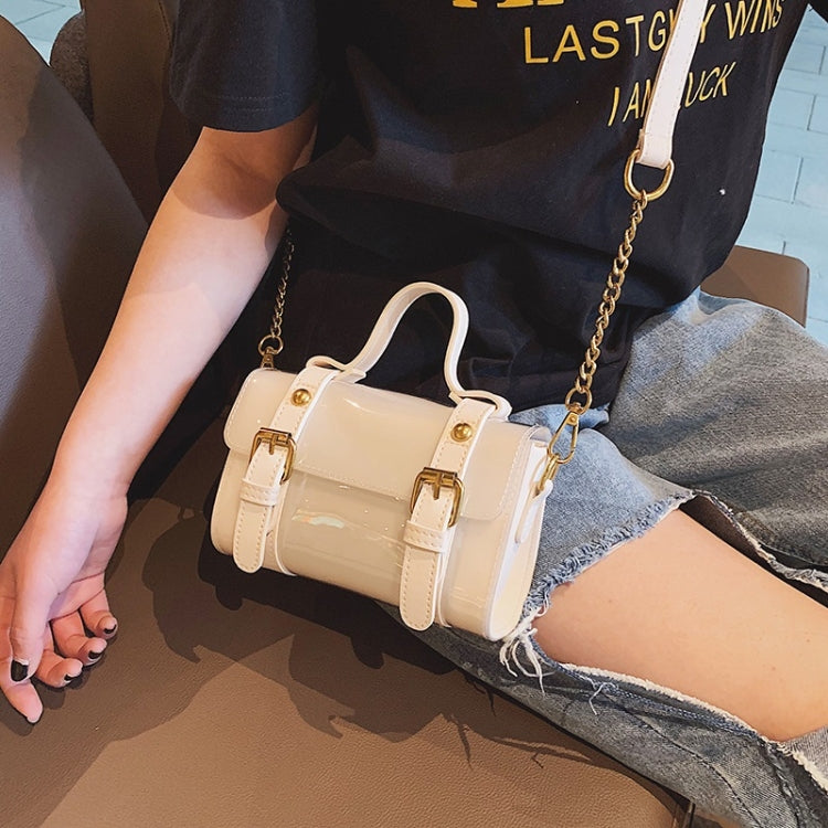 Solid Color Jelly PU Shoulder Bag Small Square Bag Ladies Handbag Messenger Bag