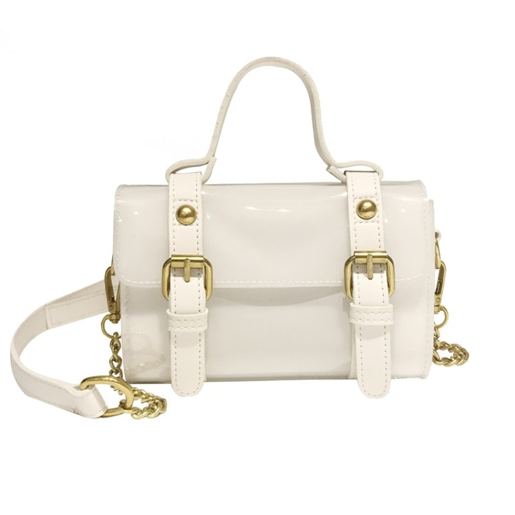 Solid Color Jelly PU Shoulder Bag Small Square Bag Ladies Handbag Messenger Bag