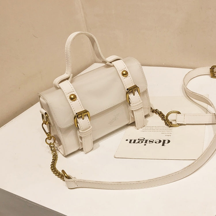 Solid Color Jelly PU Shoulder Bag Small Square Bag Ladies Handbag Messenger Bag