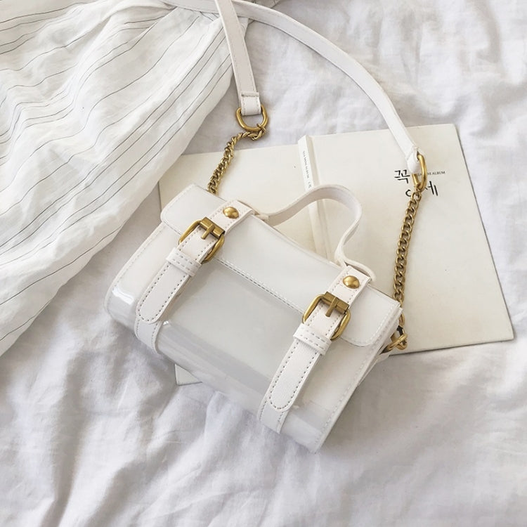 Solid Color Jelly PU Shoulder Bag Small Square Bag Ladies Handbag Messenger Bag