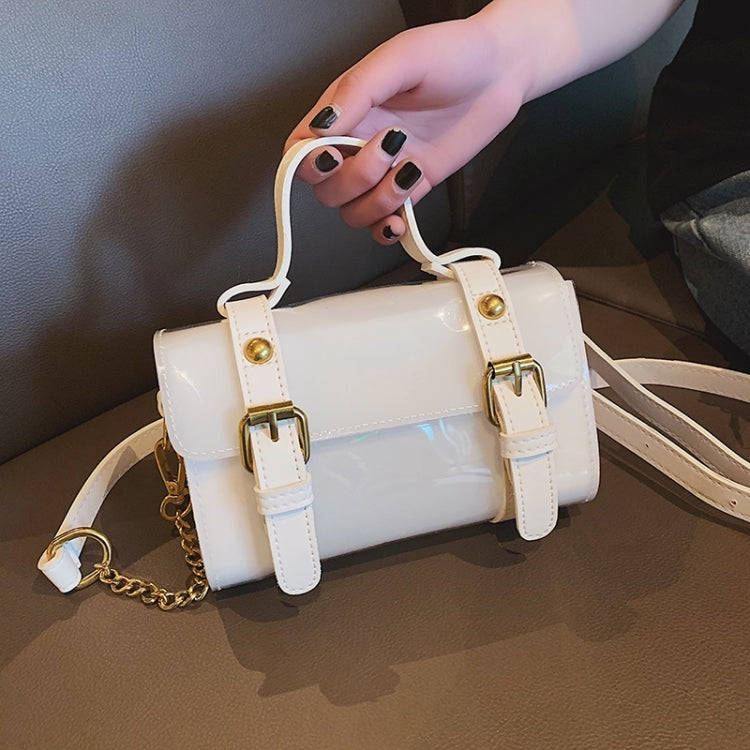 Solid Color Jelly PU Shoulder Bag Small Square Bag Ladies Handbag Messenger Bag