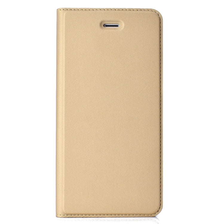 For iPhone X / XS Ultra-thin Pressed Magnetic Card TPU+PU Leather Case with Card Slot & Holder