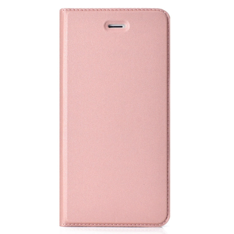For iPhone X / XS Ultra-thin Pressed Magnetic Card TPU+PU Leather Case with Card Slot & Holder