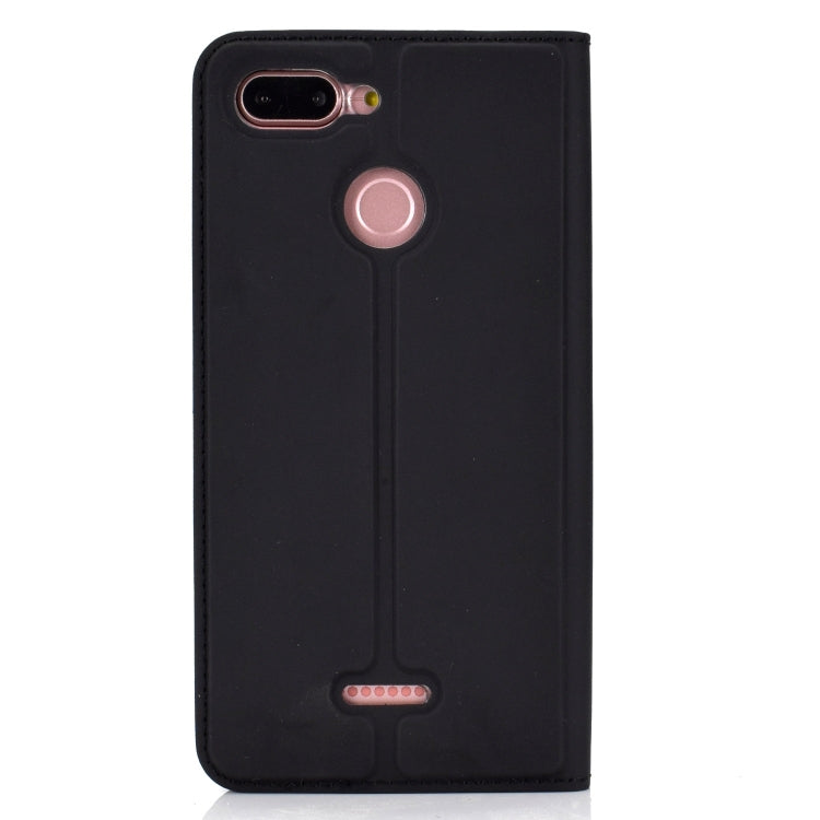 Ultra-thin Pressed Magnetic TPU+PU Leathe Case for Xiaomi Redmi 6, with Card Slot & Holder