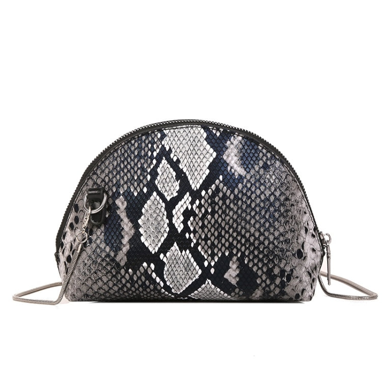 Python Skin Double Zipper Ladies Messenger Bag Shoulder Bag Chain Small Bag Shell Bag
