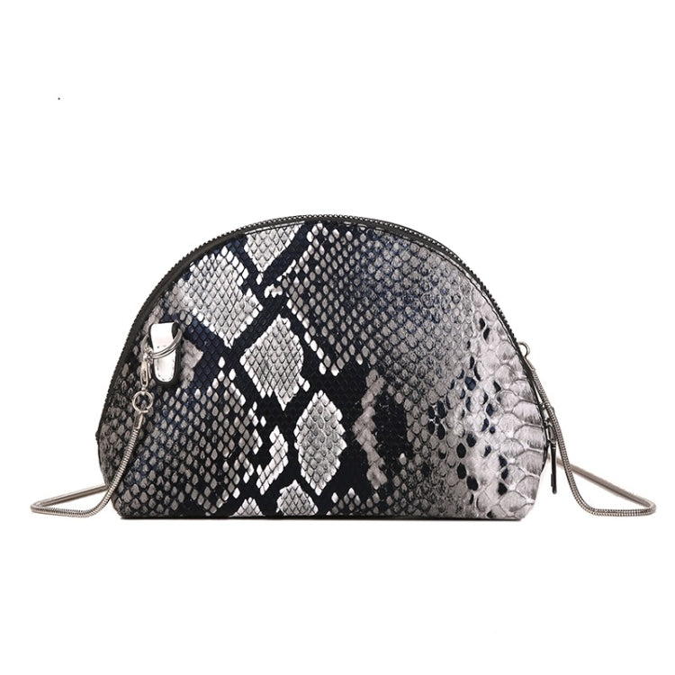 Python Skin Double Zipper Ladies Messenger Bag Shoulder Bag Chain Small Bag Shell Bag