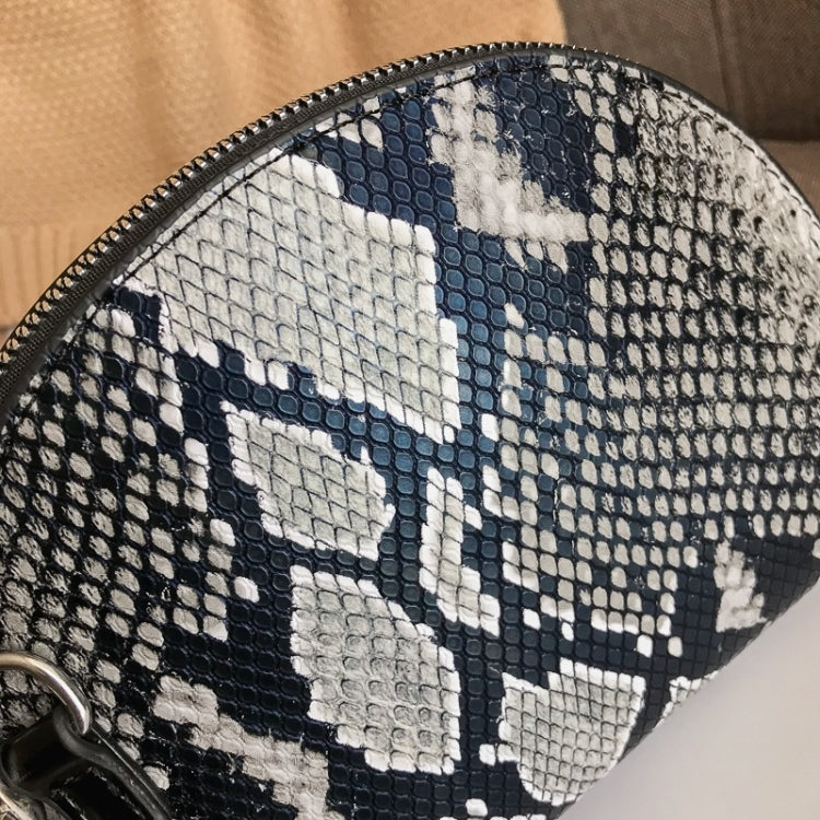 Python Skin Double Zipper Ladies Messenger Bag Shoulder Bag Chain Small Bag Shell Bag