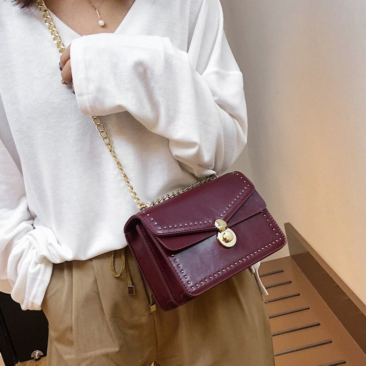 Rivet PU Leather Single Shoulder Bag Small Square Bag Ladies Messenger Handbag