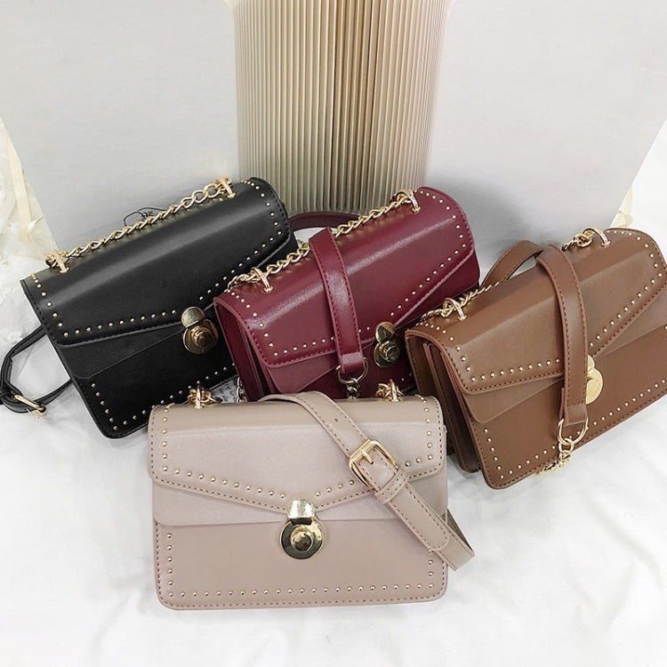 Rivet PU Leather Single Shoulder Bag Small Square Bag Ladies Messenger Handbag