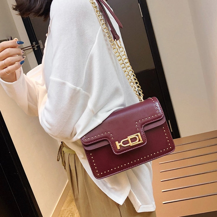 Rivet Shoulder Bag Small Square Bag Ladies Messenger Handbag